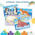Arctic Animals Jigsaw Puzzle for Kids (4 in a Box) 96 Puzzle Pcs