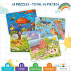 Animals & Birds Jigsaw Puzzle for Kids (4 in a Box) 96 Puzzle Pcs