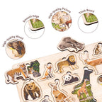 Wooden Farm & Wild Animals 3D Puzzle Set for Kids 3+ (Set of 2)
