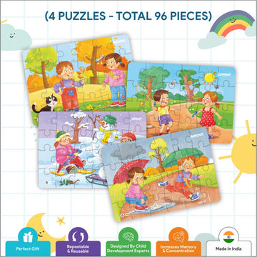 Seasons Jigsaw Puzzle for Kids (4 in a Box) 96 Puzzle Pcs