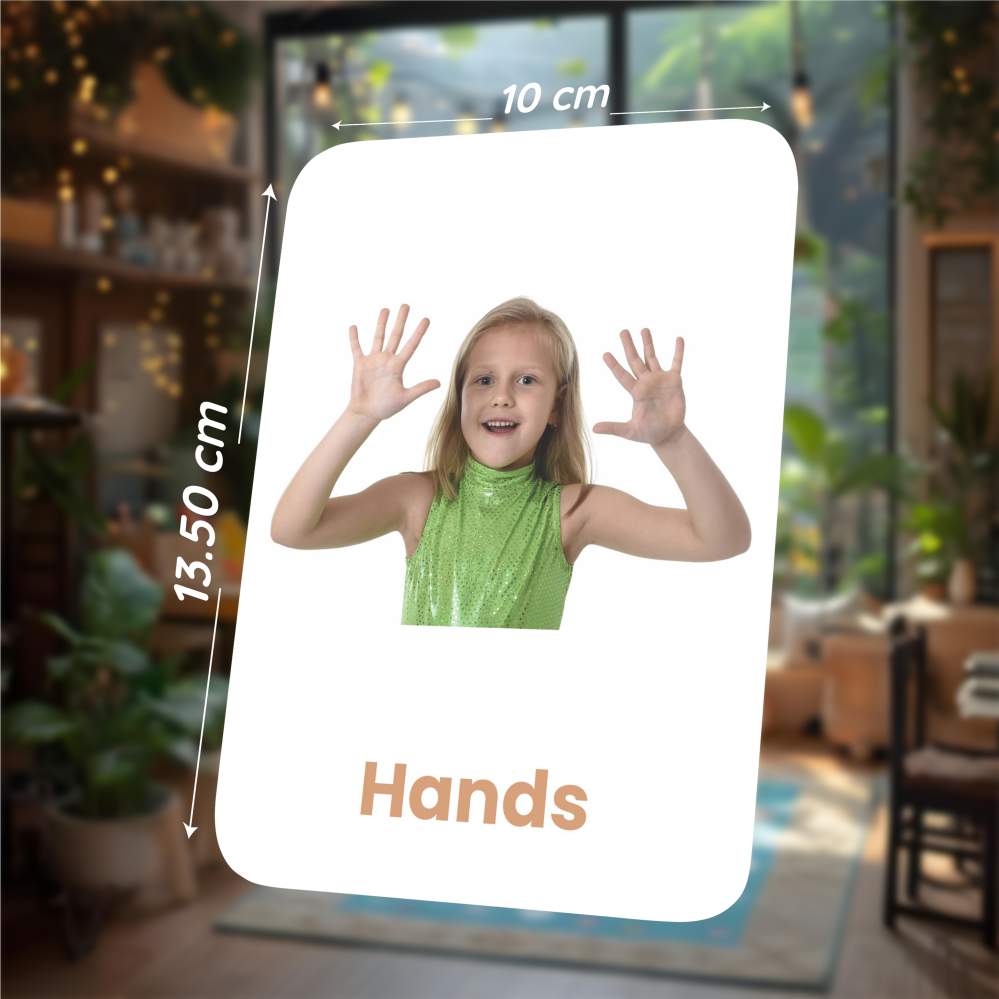 Body Parts Flashcards for Kids – 27 Human Body Picture Cards (Ages 2-5)