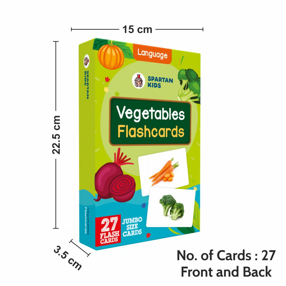 SPARTAN KIDS® Jumbo Vegetable Flash Cards | Fun Veggie Learning for Ages 1-6