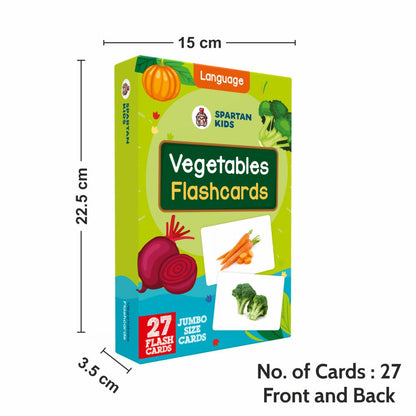 SPARTAN KIDS® Jumbo Vegetable Flash Cards | Fun Veggie Learning for Ages 1-6