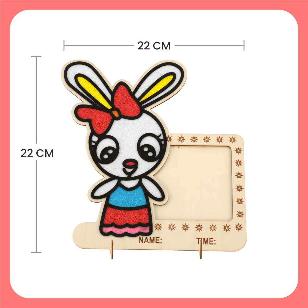 Spartan Kids® Wooden Foam Clay Art Photo Frame - Rabbit Design