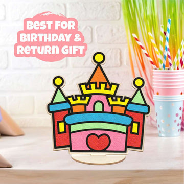 Spartan Kids® DIY Foam Clay Art Kit: Wooden Castle Board with Stand