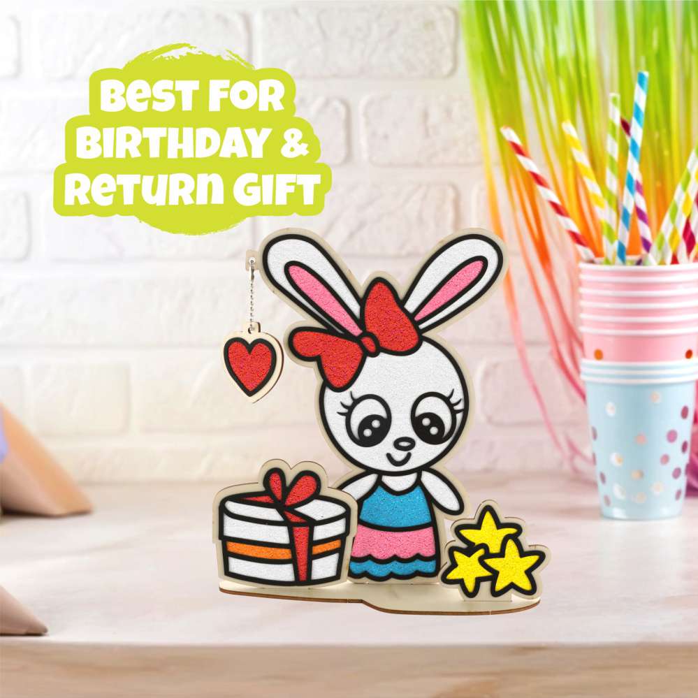 Spartan Kids® Rabbit Pop 3D Art - Wooden Foam Clay Art