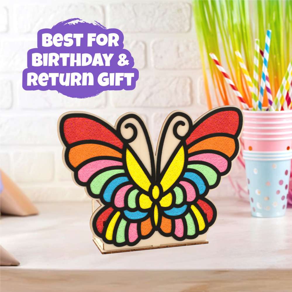 Spartan Kids® Wooden Butterfly Pen Stand - DIY Super Clay Art Kit