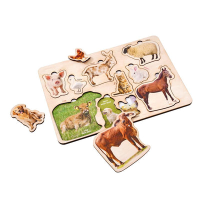 Wooden Farm & Wild Animals 3D Puzzle Set for Kids 3+ (Set of 2)