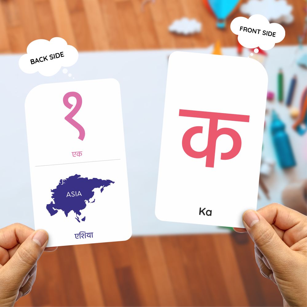Hindi Varnamala Flash Cards for Kids, Vibrant & Durable Learning