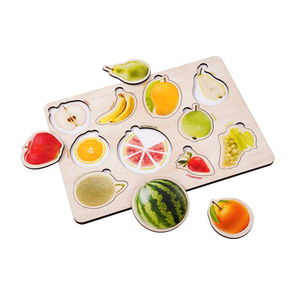 Wooden Fruit & Vegetable 3D Puzzle Set for Kids 3+ (Set of 2)