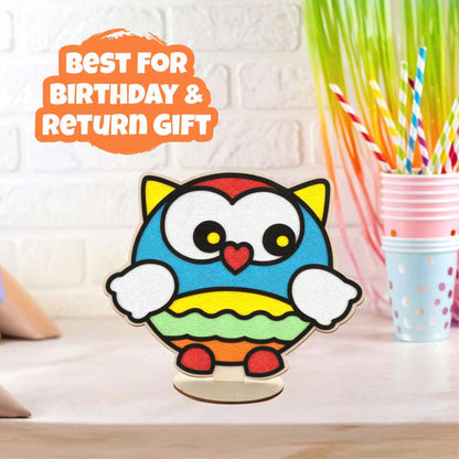 Spartan Kids® DIY Foam Clay Art Kit: Wooden Owl Board with Stand