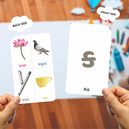 Gujarati Varnamala Flashcards: 56 Vibrant Double-Sided Cards