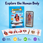 Spartan Kids Human Body 4D Learning Kit with 27 AR Flash Cards, Augmented Reality Anatomy Educational Toy, Voice Narration and 360 Degree View, STEM Science Gift for Boys and Girls Age 6+