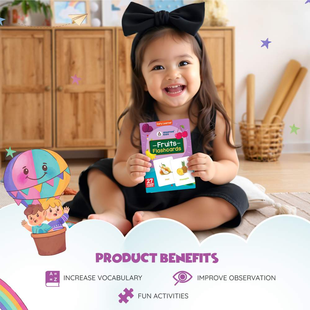 Fruits Flashcards for Kids – 27 Fruit Picture Cards | Montessori (Ages 2-5)