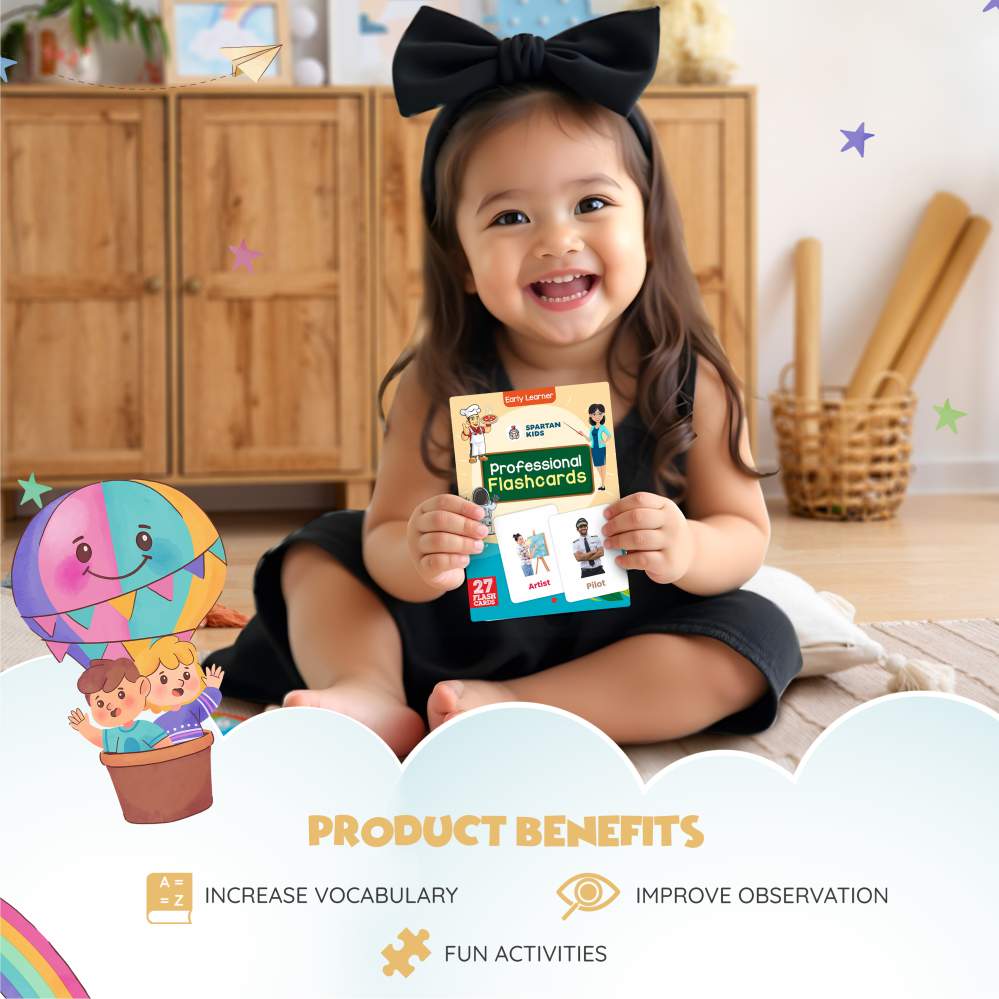 Professions Flashcards for Kids – 27 Career Picture Cards (Ages 3-6)