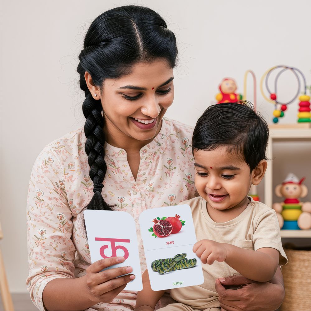 Hindi Varnamala Flash Cards for Kids, Vibrant & Durable Learning