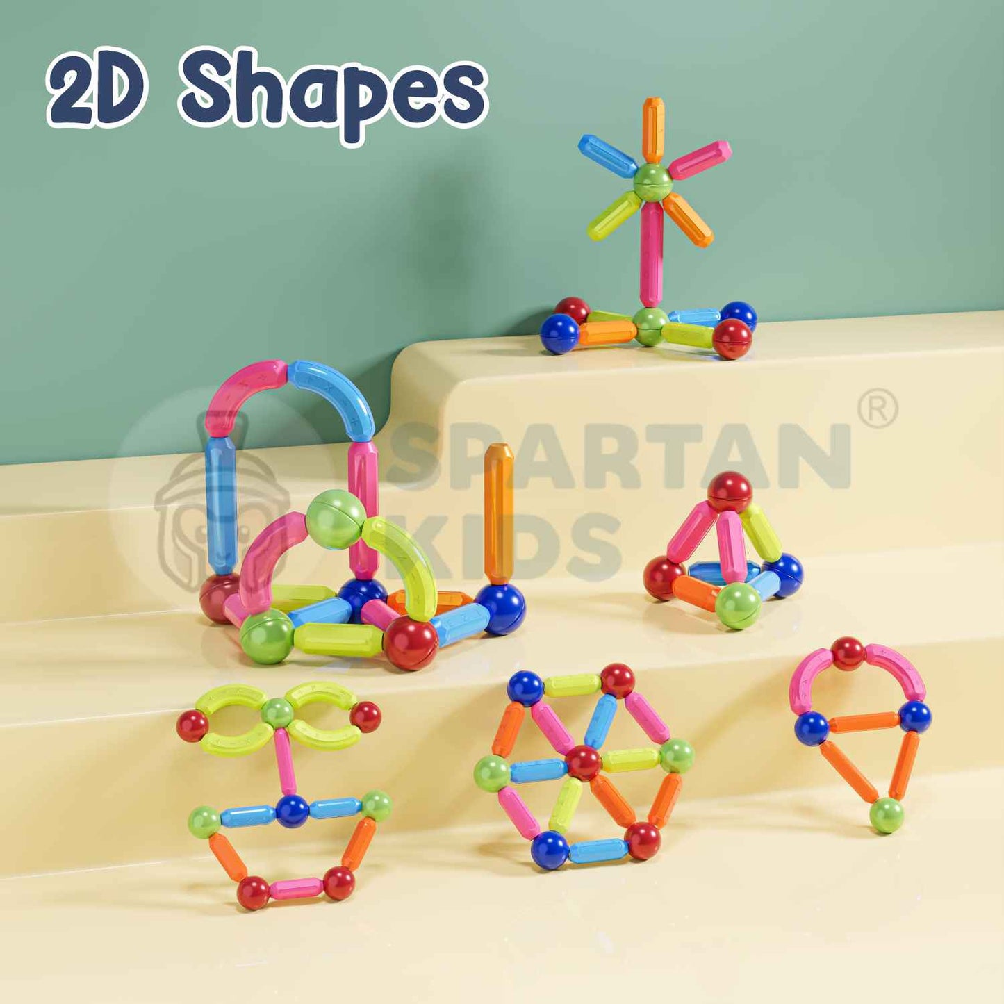 Spartan Kids Magnetic Building Sticks Blocks 26 pcs – Educational Toys for Toddlers