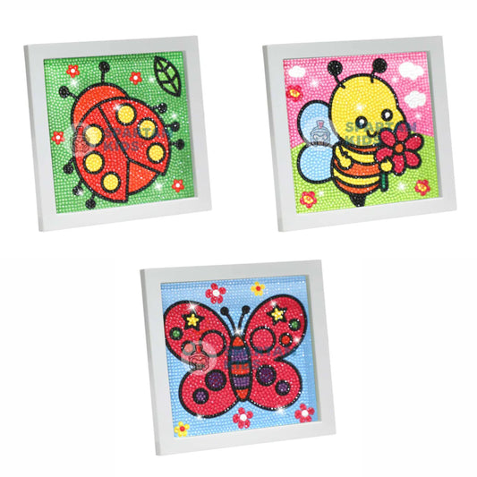 Diamond Art Set: Ladybug, Butterfly, Honey Bee Craft Kit (Set of 3)