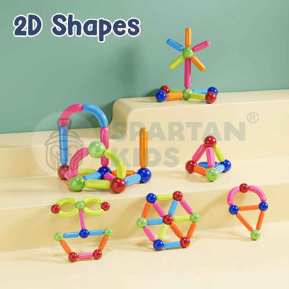 Spartan Kids Magnetic Building Sticks Blocks 52 pcs– Educational Toys for Toddlers