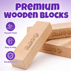 Stack-It-Up Wooden Blocks Game for Kids & Adults, 54 Piece Tumbling Tower, Indoor Family Board Game, Balancing & Building Blocks, Brain Games for Age 6+ Years