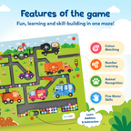 Animals & Vehicles Magnetic Maze | Magnetic Pen Bead Maze with Animals, Vehicles & Math Challenges | Builds Fine Motor Skills & Early Learning | No-Mess Activity Toy