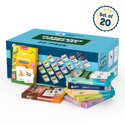 Flashcards Combo Set 20-Pack | 540 Educational Flashcards for Kids Ages 2–6 | Alphabets, Animals, Vegetables, Professions & More | 27 Cards per Box | Spartan Kids