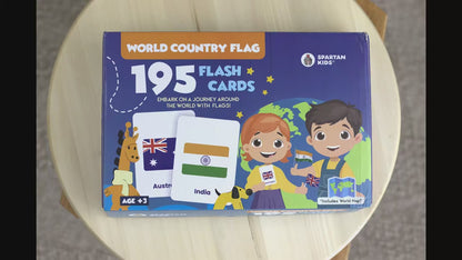 195 Country Flag Flash Cards – Educational Countries Flash Cards for Kids