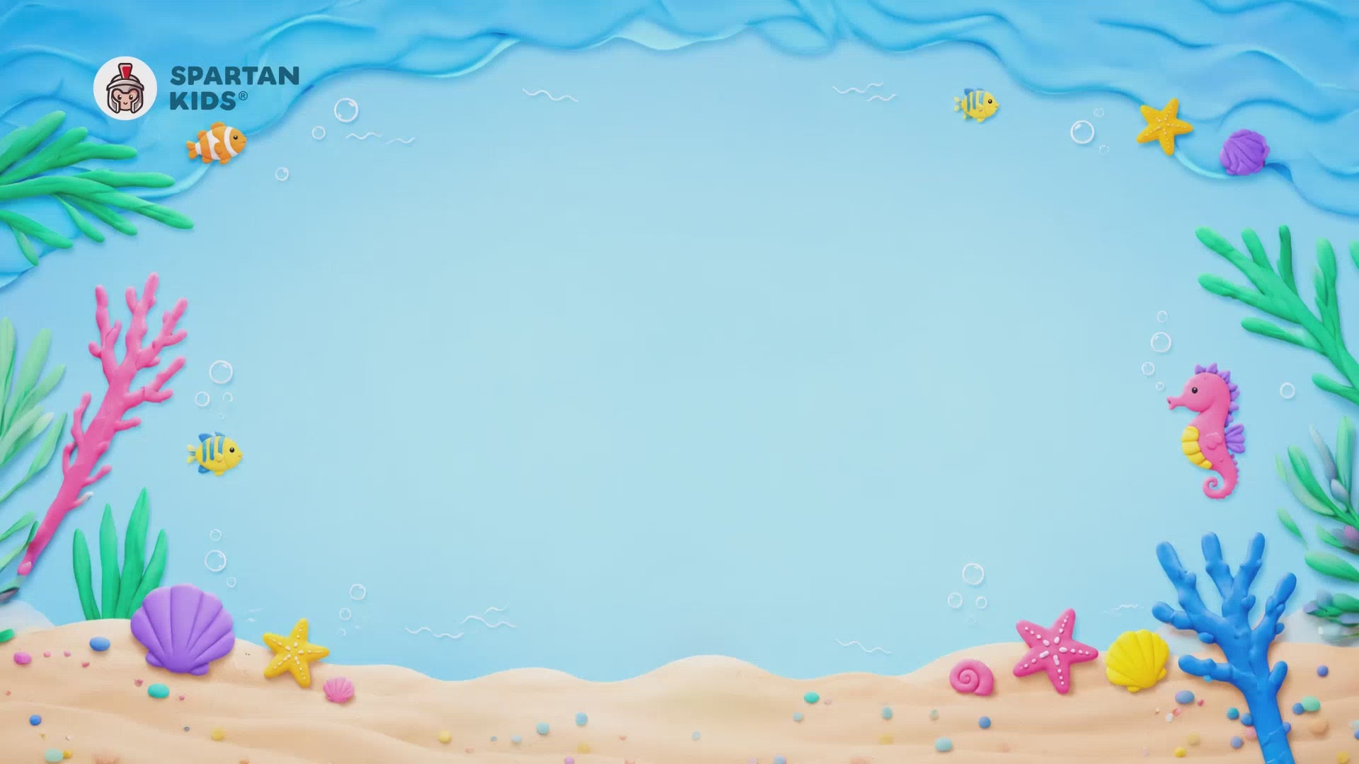 Spartan Kids® Wooden Foam Clay Art Photo Frame - Sea Horse Design