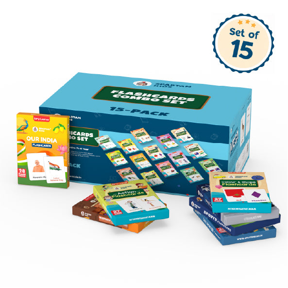 Flashcards Combo Set 15-Pack | 405 Educational Flashcards for Kids Ages 2–6 | Alphabets, Animals, Vegetables, Professions & More | Spartan Kids